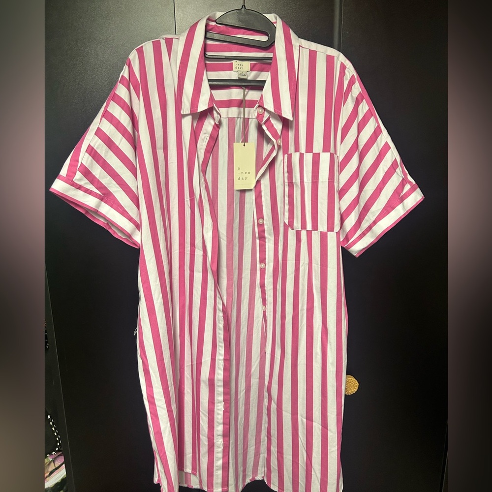 A New Day Pink Striped Shirt